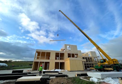 Me overseeing the build of a 1200 mass timber office