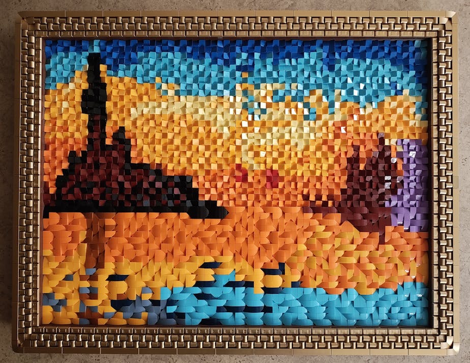 Lego MOC of Monet's San Giorgio Maggiore