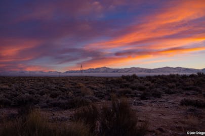 View of White Mountains from my backyard. White Mtn. (center of frame), elev. 14,252ft.