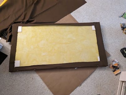 fabric stapled on nice and tight