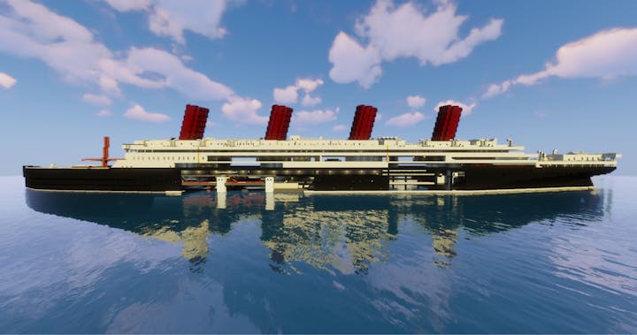 A custom-built ship in the middle of the ocean