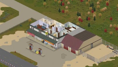 Upper floor with house.