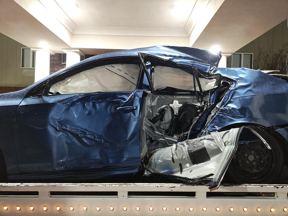 Walked away without a scratch. 70mph to 0mph in about a half second. Benefits of going backwards when you come to an abrupt stop.