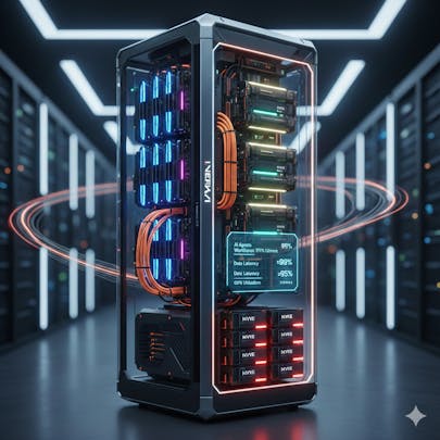 AI generated image of an Agentic NVMe Storage Appliance 