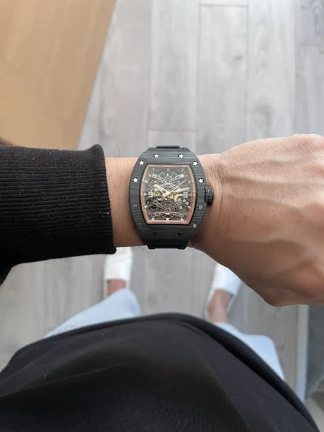 Forged Carbon Lume Tonneau Skeleton Mechanical Watch